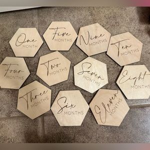 Month milestone wooden blocks